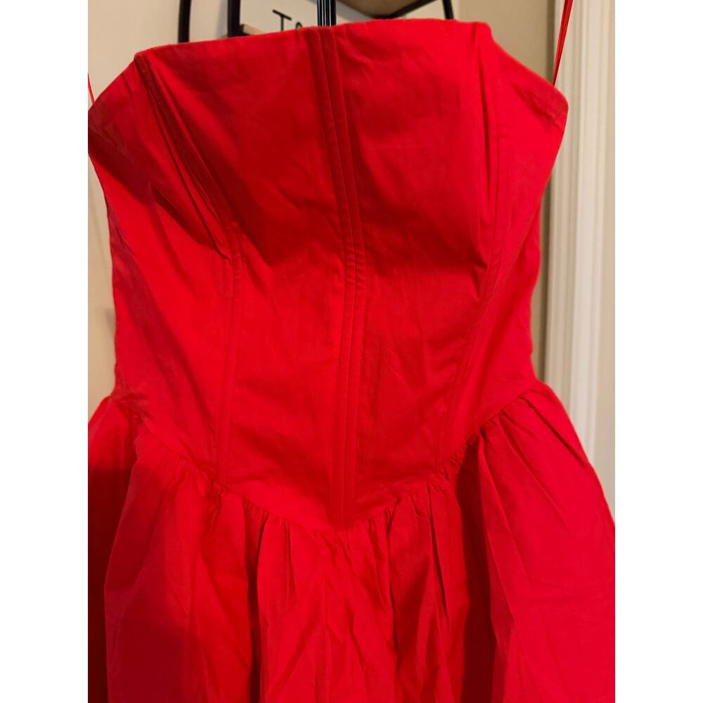 strapless red balloon dress cotton blend euc fashion nova s